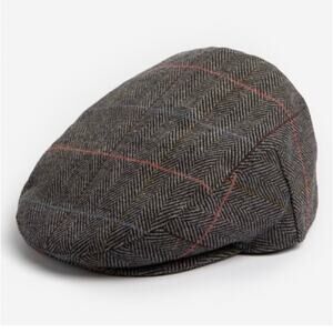 Barbour Wilkin  Herringbone Tweed Flat Cap Mens Sz  7 3/4